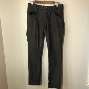Lole womens 12 black wash straight leg organic cotton stretchy jeans sustainable